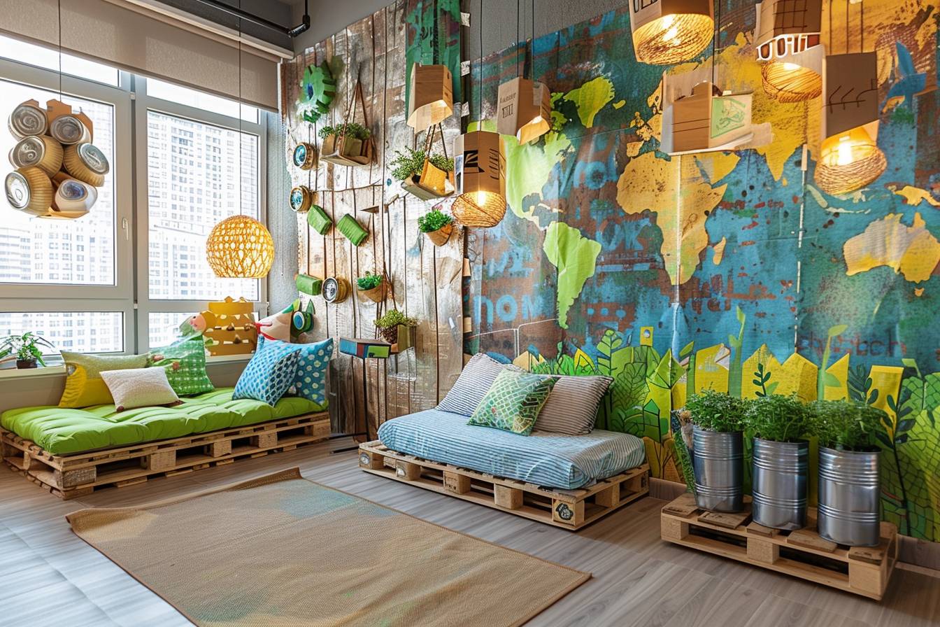 Idées créatives pour décorer la chambre d'un enfant avec des lampes fabriquées à partir de matériaux recyclés